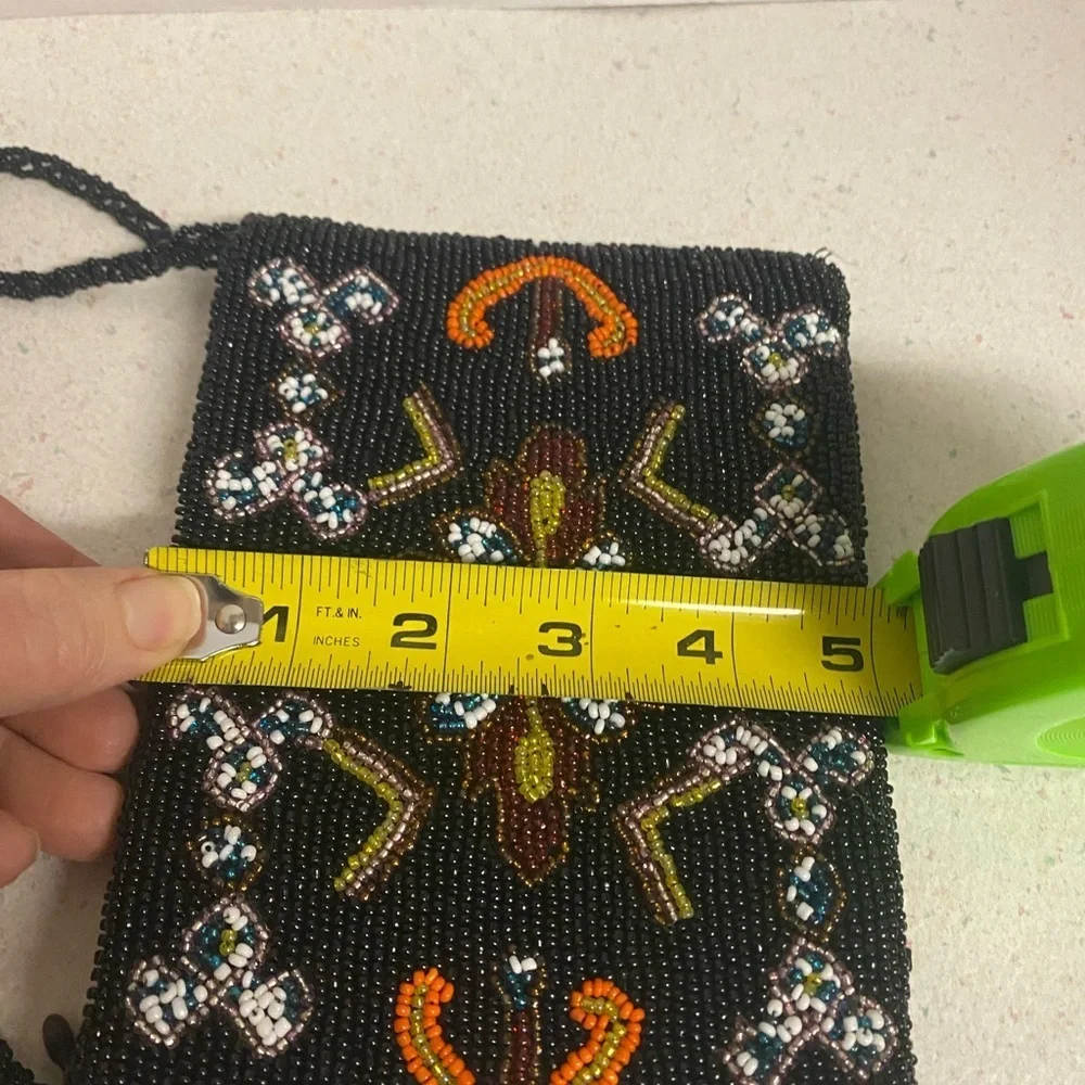 VTG Christina Black Beaded Southwestern Small Bag